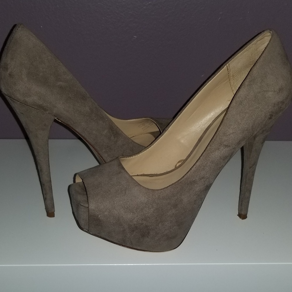 ZARA RARE Suede Platform Heels - Picture 1 of 4